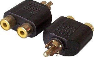 Adapter Przejściówka Wtyk RCA- 2xRCA Gniazdo Cinch