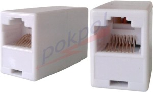 Łącznik 2xRJ45 Gniazdo Telefoniczne Beczka 8p8c x2
