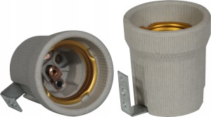 OPRAWKA DO ŻARÓWEK E27 CERAMICZNA z uchwytem metal
