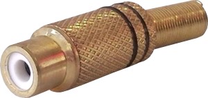 Gniazdo Cinch RCA na Kabel Złote Złącze WTYK RCA